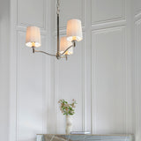 Bright nickel plate & vintage white fabric