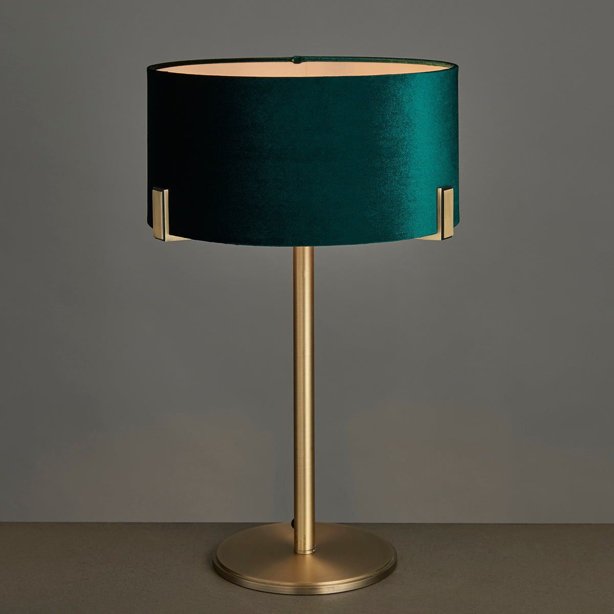 Matt antique brass plate & green velvet