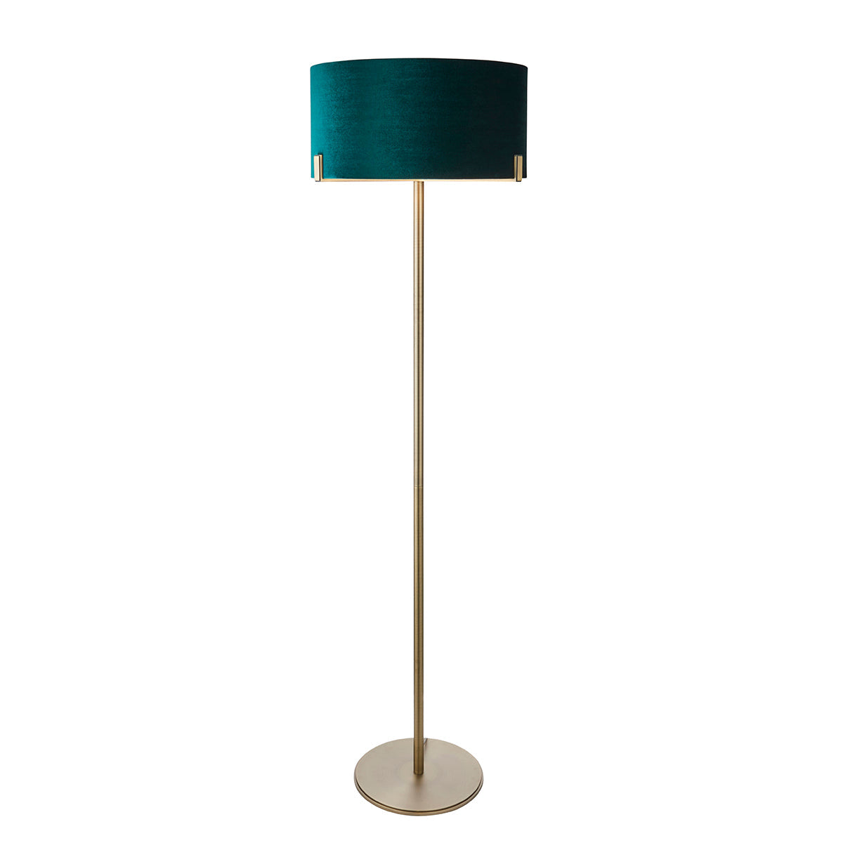 Matt antique brass plate & green velvet