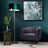 Matt antique brass plate & green velvet