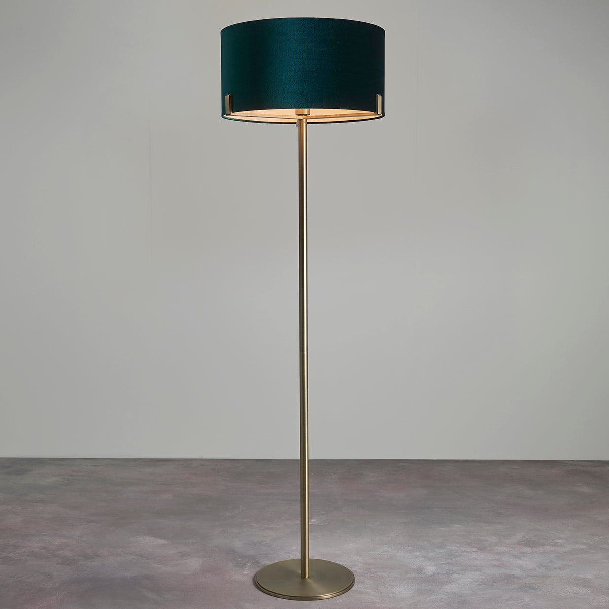 Matt antique brass plate & green velvet