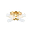Satin brass plate & clear ribbed glass