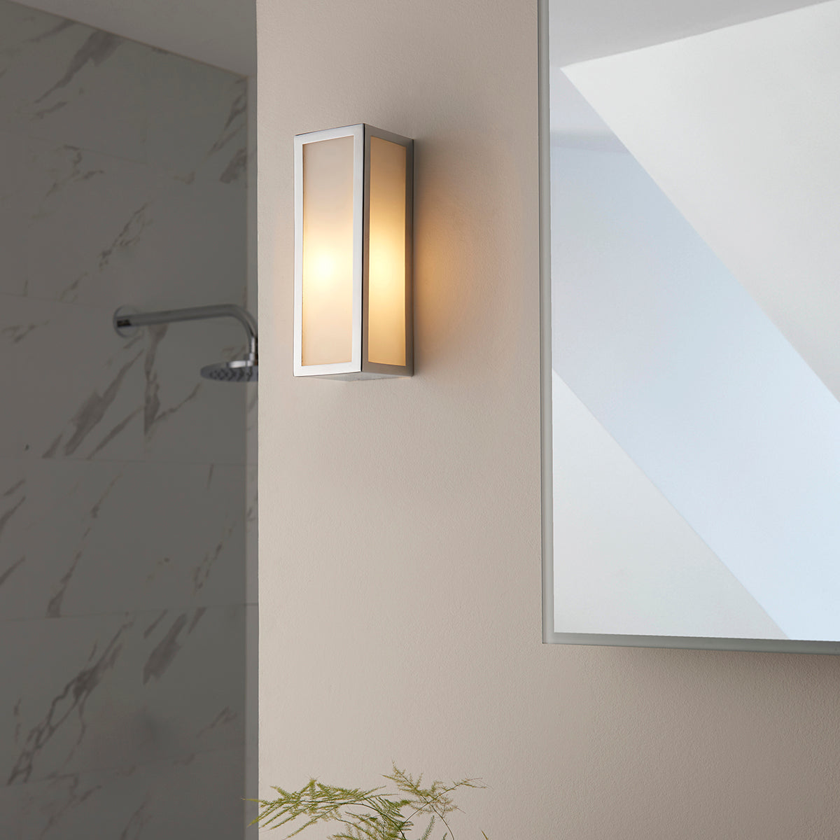 Chrome plate & frosted glass