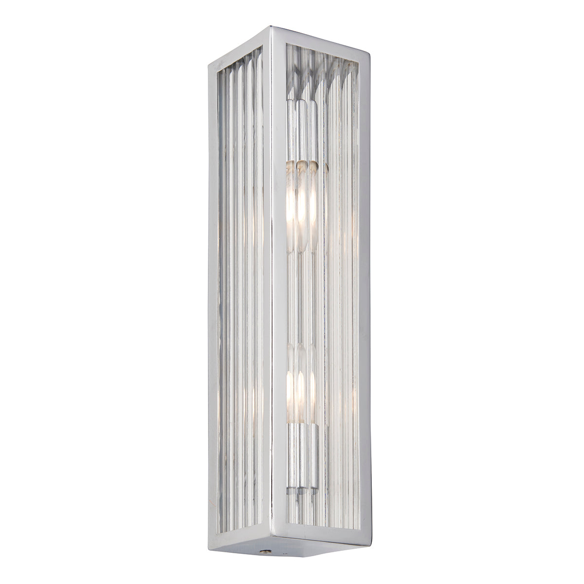 Chrome plate & clear ribbed glass