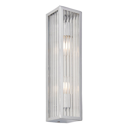 Chrome plate & clear ribbed glass