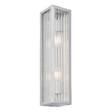 Chrome plate & clear ribbed glass