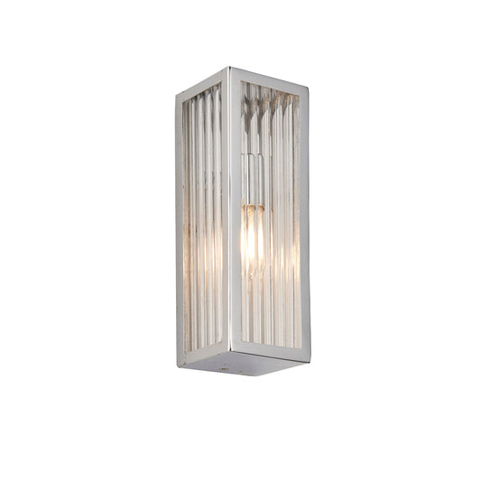 Chrome plate & clear ribbed glass