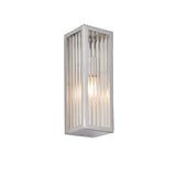 Chrome plate & clear ribbed glass