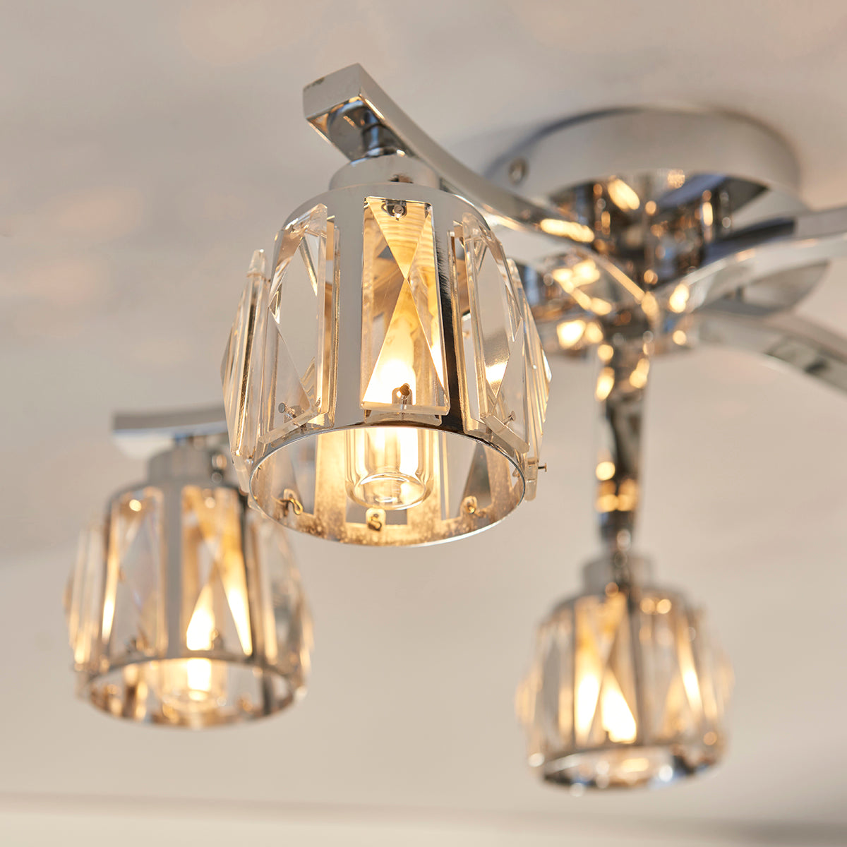 Chrome plate & clear crystal glass