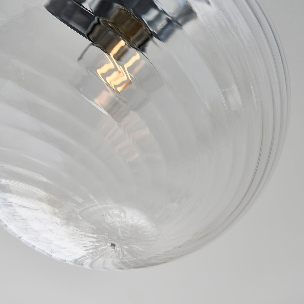 Chrome plate & clear spiral glass