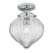 Chrome plate & clear ribbed glass