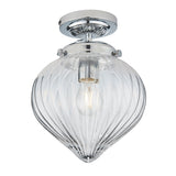 Chrome plate & clear ribbed glass