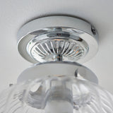 Chrome plate & clear ribbed glass