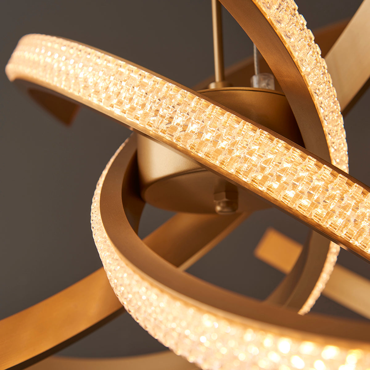 Satin gold paint & clear acrylic