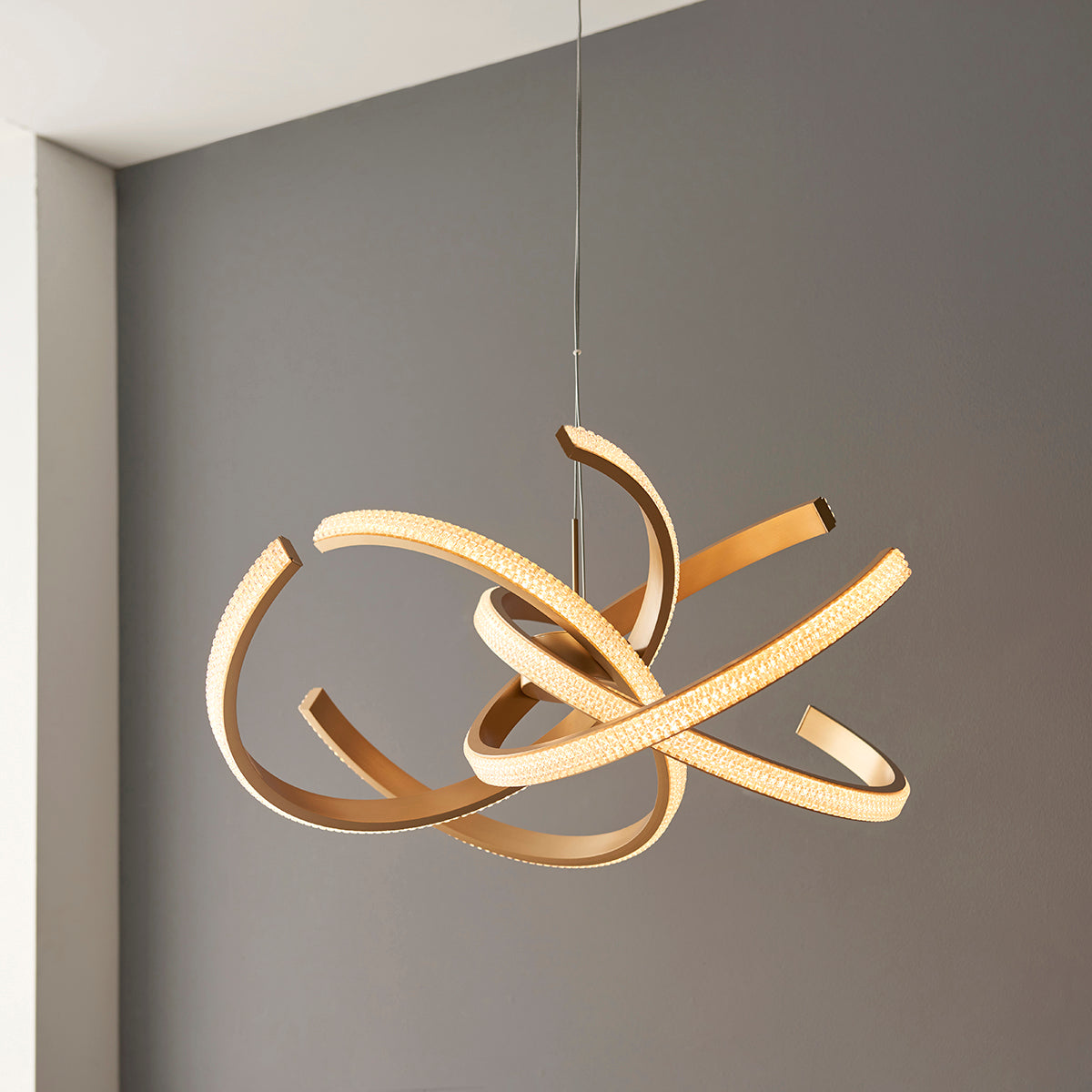 Satin gold paint & clear acrylic