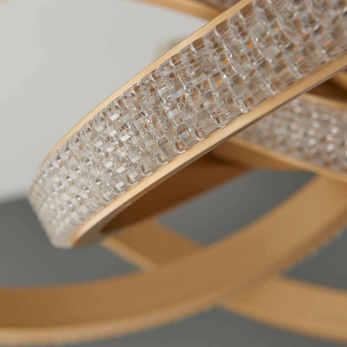 Satin gold paint & clear acrylic