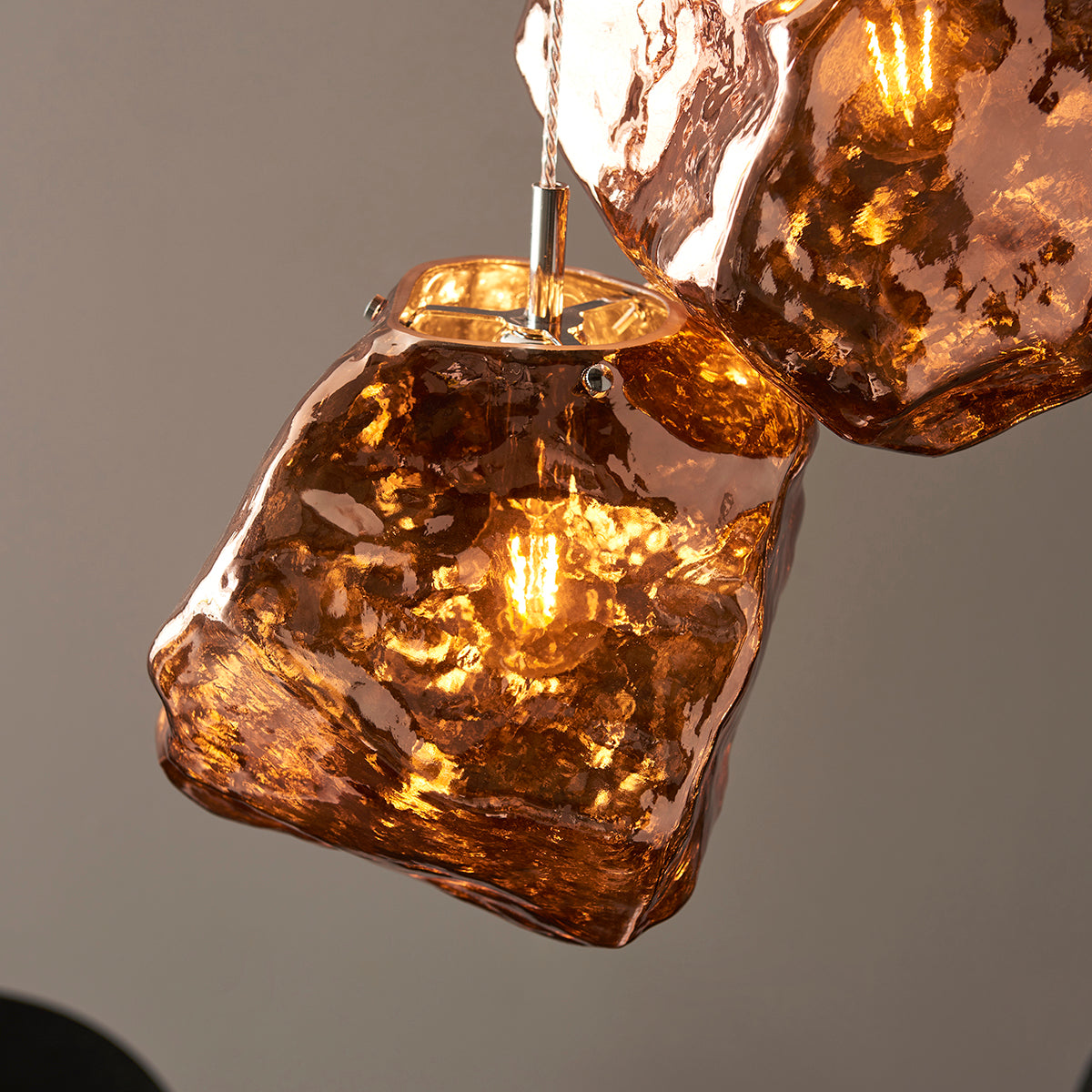 Copper metallic glass & chrome plate