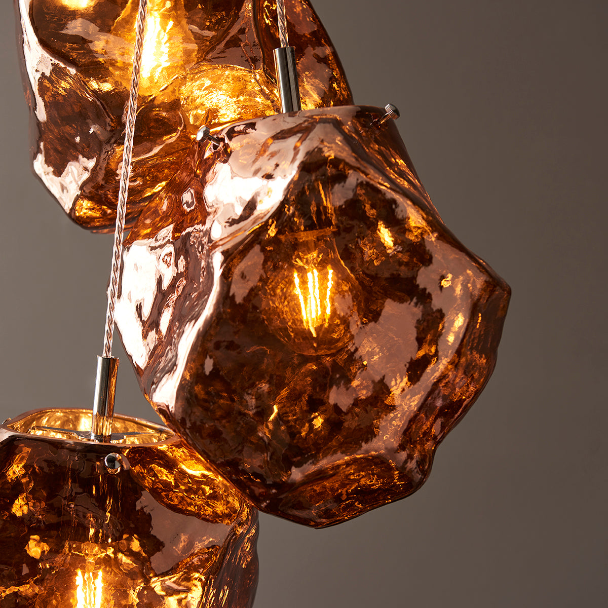 Copper metallic glass & chrome plate