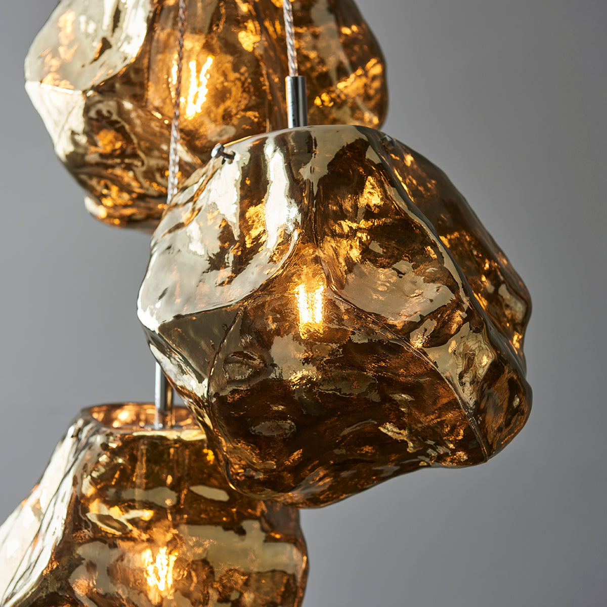 Bronze metallic glass & chrome plate