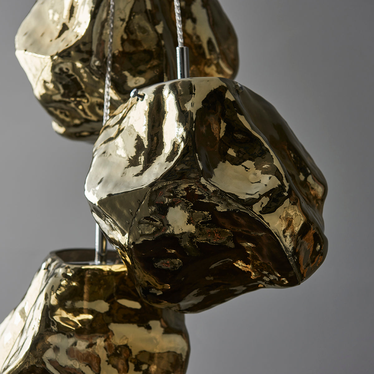 Bronze metallic glass & chrome plate