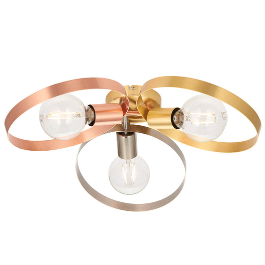 Brushed brass, nickel & copper plate