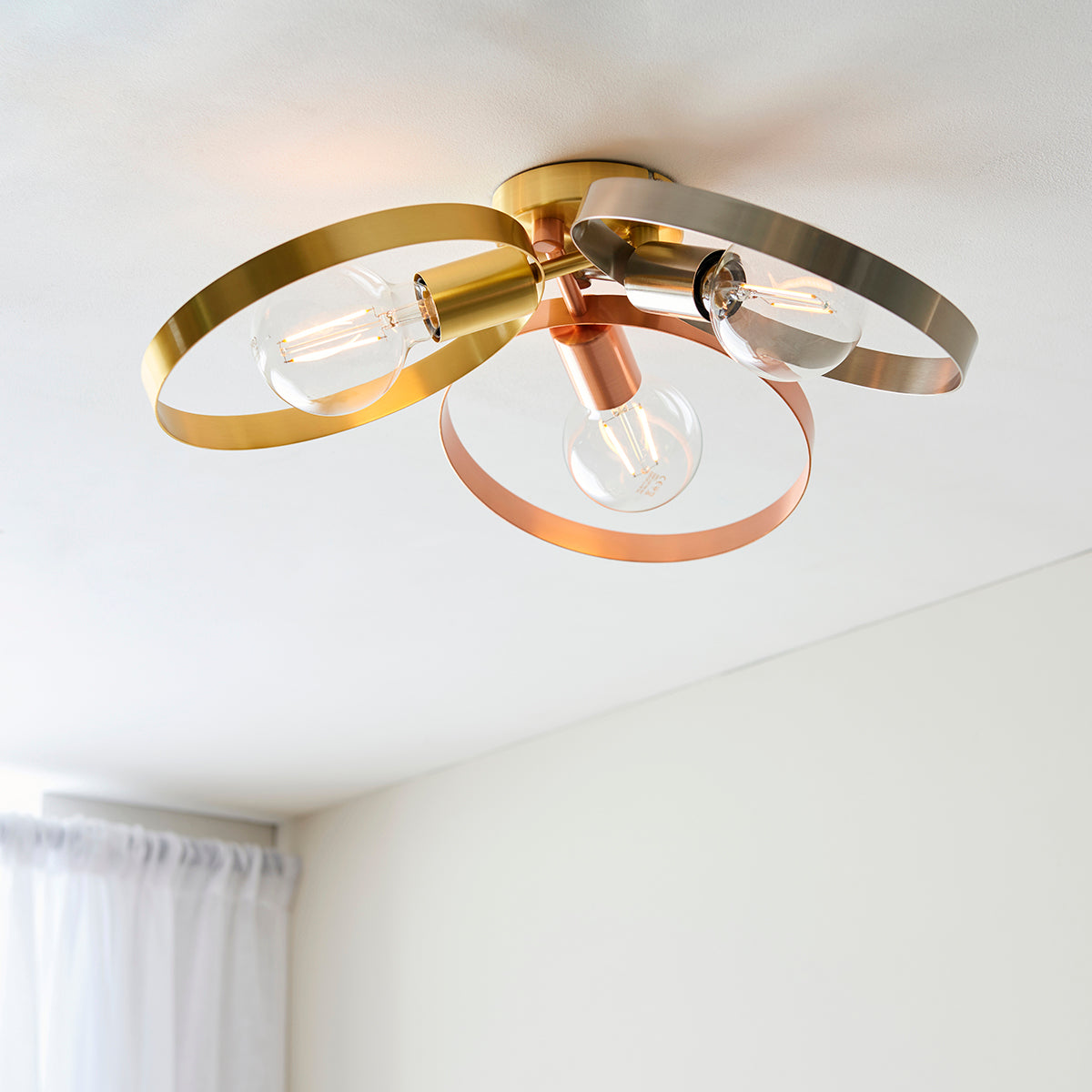 Brushed brass, nickel & copper plate