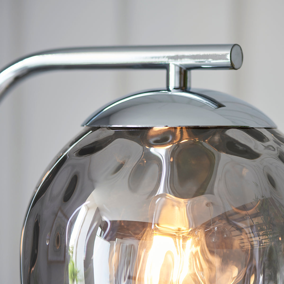 Chrome plate & smoked mirror glass