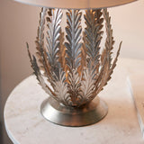 Silver leaf & ivory cotton fabric