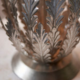 Silver leaf & ivory cotton fabric