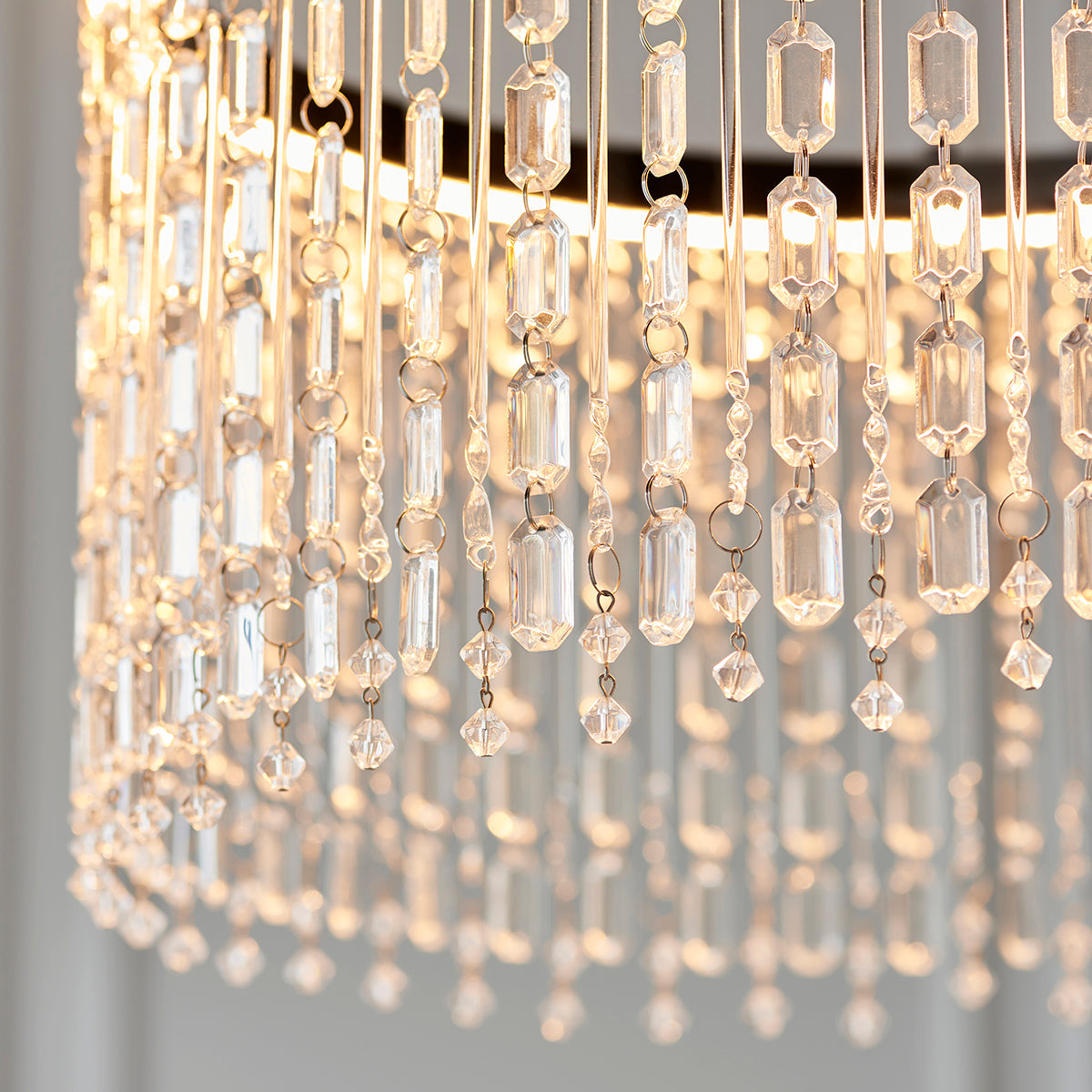 Chrome plate & clear crystal glass