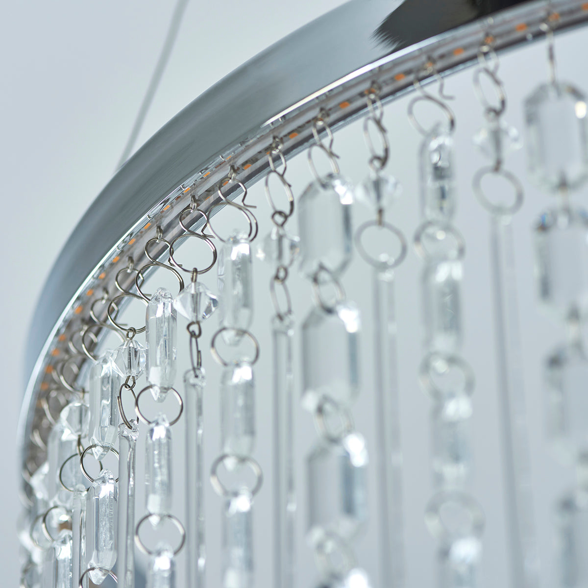 Chrome plate & clear crystal glass