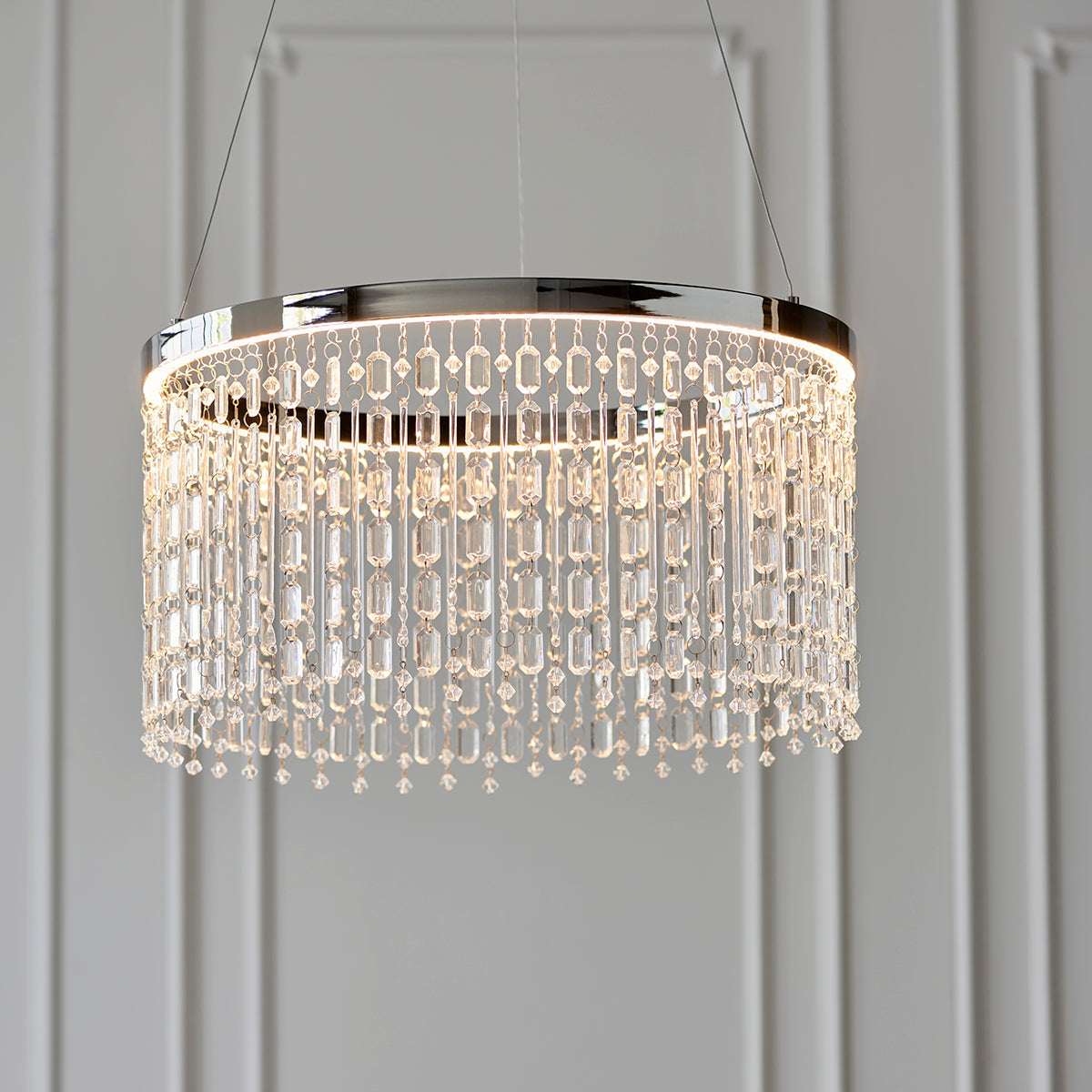 Chrome plate & clear crystal glass