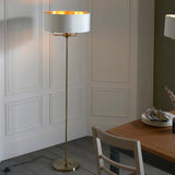 Antique brass plate & vintage white fabric