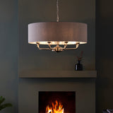 Brushed chrome plate & natural linen