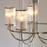 Bright nickel plate & ribbed bubble glass