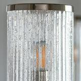 Bright nickel plate & ribbed bubble glass