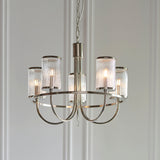 Bright nickel plate & ribbed bubble glass