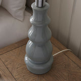 Blue grey glaze & satin nickel plate