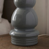Blue grey glaze & satin nickel plate