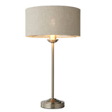 Brushed chrome plate & natural linen