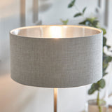 Brushed chrome plate & natural linen