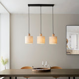 Natural eucalyptus wood, natural linen & matt black