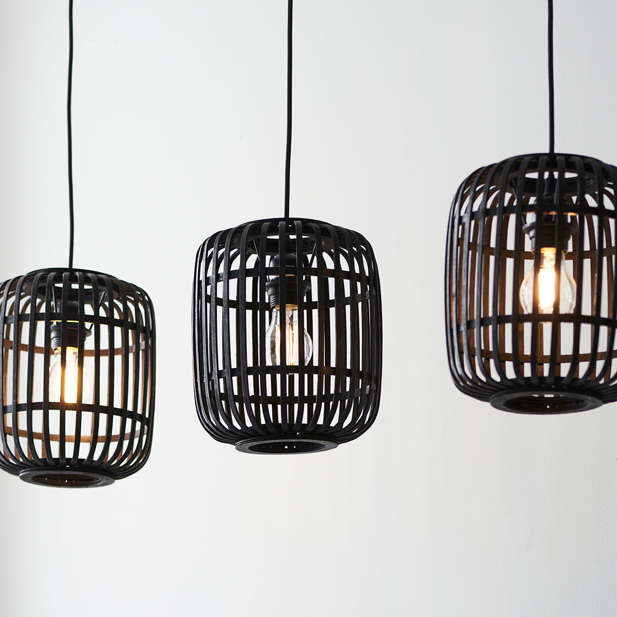 Dark bamboo & plywood with matt black paint