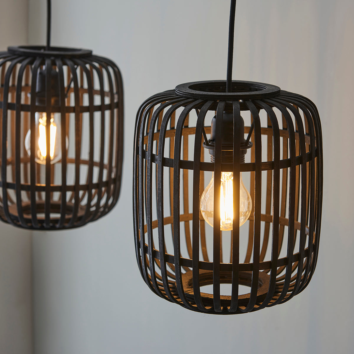 Dark bamboo & plywood with matt black paint