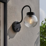Textured black & clear ribbed glass