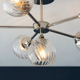 Bright nickel plate & clear spiral glass