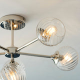 Bright nickel plate & clear spiral glass