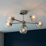 Bright nickel plate & clear spiral glass