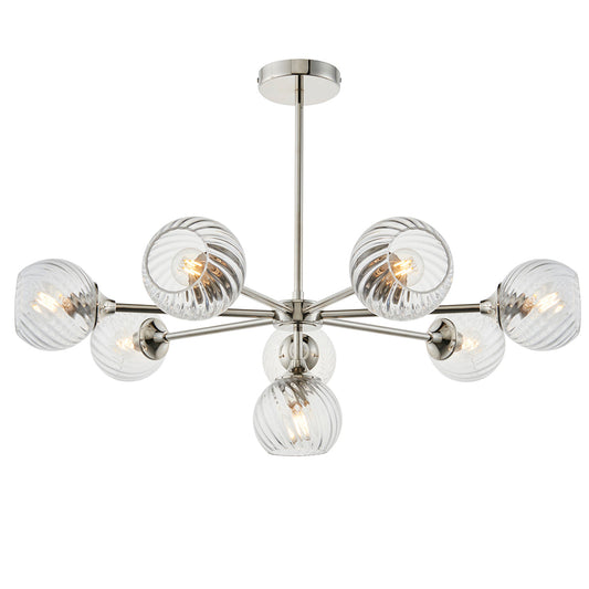Bright nickel plate & clear spiral glass