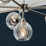 Bright nickel plate & clear spiral glass